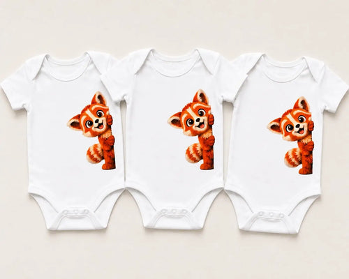 Castino® Peekaboo Tino Baby Bodysuit Set 3 Pack 100% Cotton Short Sleeve