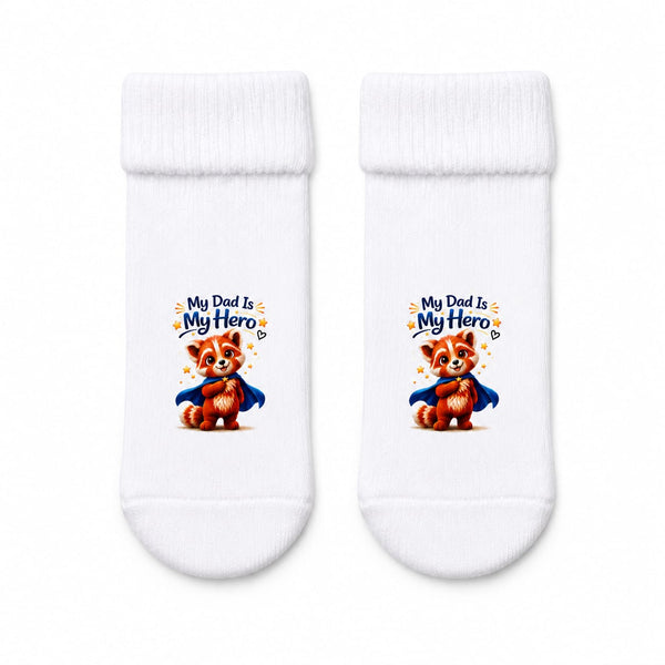 Castino® My Dad Is My Hero Baby Socks – Tino Superhero Design | Single Pair