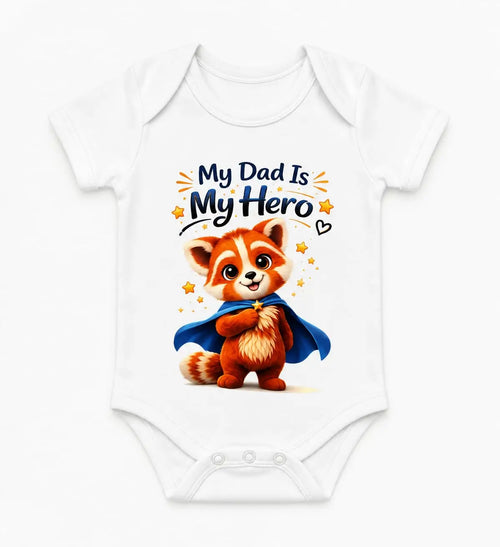 Castino® My Dad Is My Hero 100% Cotton Short Sleeve Baby Bodysuit